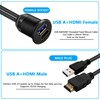 QINJOOELC USB 3.0 & HDMI Car Mount Flush Cable, Male