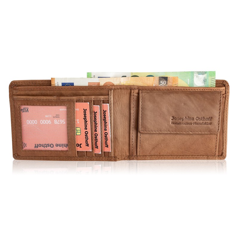 Josephine Osthoff Men's Leather Wallet with RFID Large with Coin