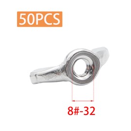 Pine & Linen 50PCS 304 Stainless 8#-32 Steel Wing Nuts, Hand Twist Butterfly Nuts Tighten Fasteners Parts, Durable Fasteners for Home Improvement Projects/DIY Enthusiasts