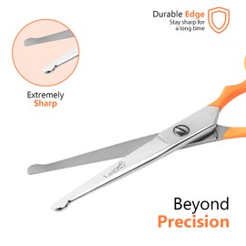 Rounded dog scissors Professional - Sharp Stainless Steel Blades with Colorful Handles, Safe and Easy-to-Use pet scissors for dogs, Long Lasting grooming scissors for dogs at home