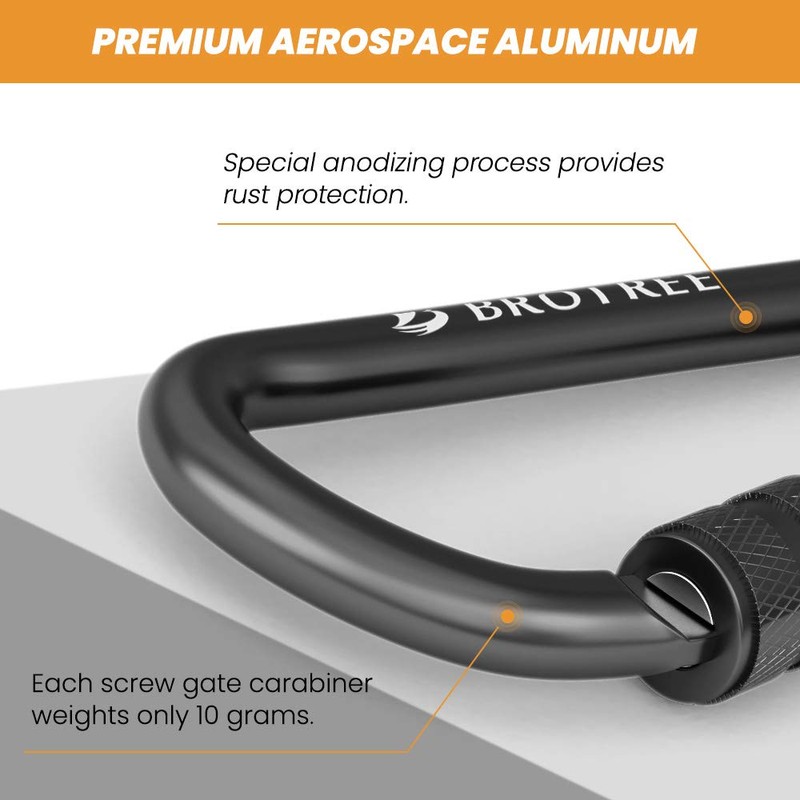 Brotree Small Carabiner Clips Mini Locking Carabiner - 6cm Aluminum