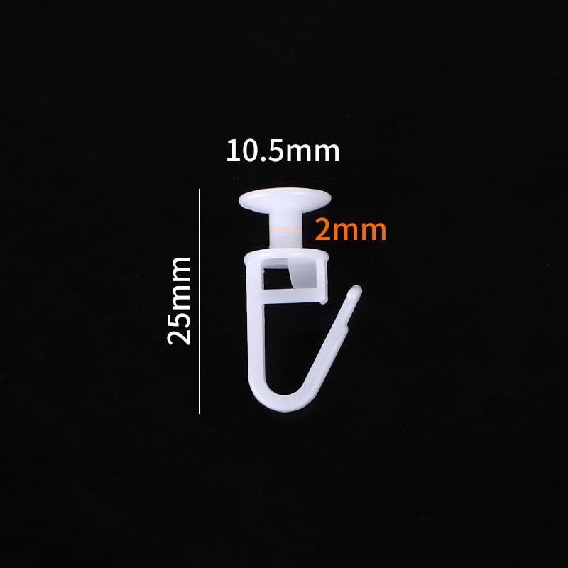DWUENT 160pcs Plastic Curtain Hooks - 25mm Glider Hooks for