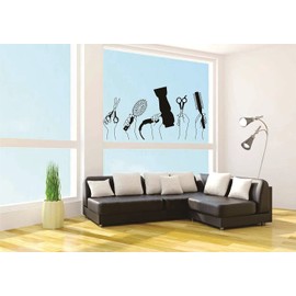 Fashionable Hair Salon Decor Vinyl Door Hairdresser Wall Sticker for Barber Stickers Salon Decal