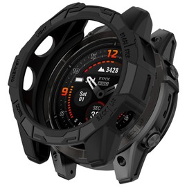 Tuocal 2 Pack Cases Compatible with Garmin Fenix 7X / Fenix 7X Pro and EPIX Pro 51mm Screen Protector, 51mm TPU Protective Cases Covers Scratch-Proof Watch Frame Protector Shell Cover Black