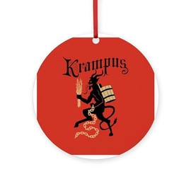 CafePress Krampus Round 4" MDF Holiday Ornament