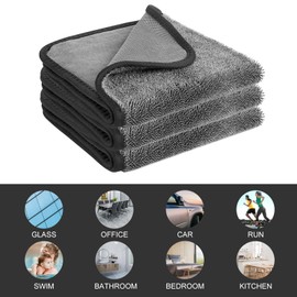 Longzhuo Shiny Wipes Shower Cleaning Cloths, 3pcs Shiny Bath Drying Towel, Super Absorbent Microfiber Bath Towels, Microfiber Cleaning Cloth for Windows, Bathroom,Car Home Office