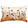 RABUSOFA Fall Pillow Covers 12x20 Floral Orange Pumpkin Decoration Outdoor