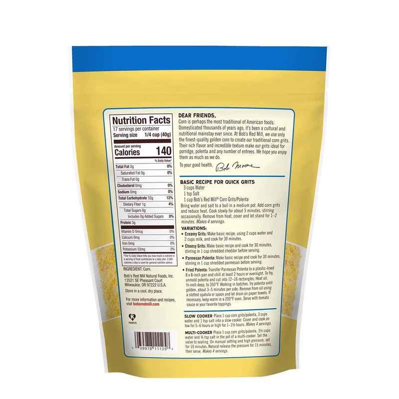 Bob's Red Mill Corn Grits / Polenta, 24oz (Pack of