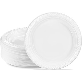 Exquisite Clear Cuisine Plastic Plates - 6" (Pack of 40) - Durable & Microwavable - Ideal for Everyday Dining & Parties