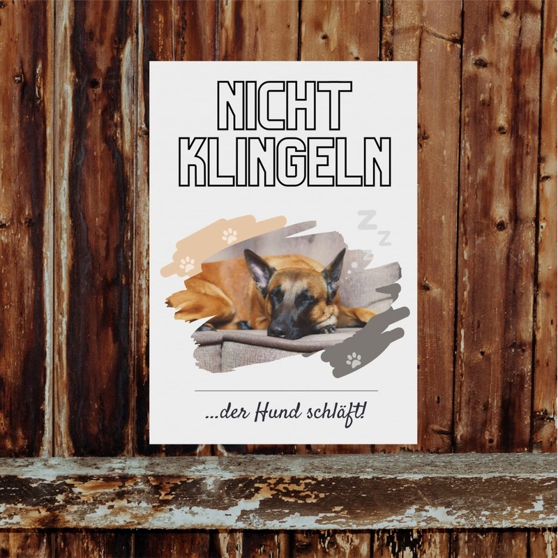 Malinois Mali Sign Dog Caution Do Not Bell Saying Door