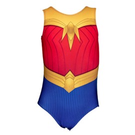 Destira Super Hero Gymnastic Leotard for Girls, Red Yellow and Blue Super Woman Practice Leo Child L (10)
