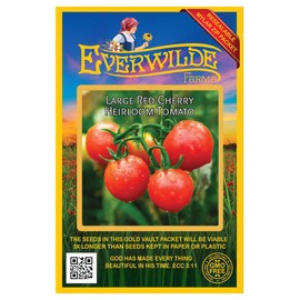 Everwilde Farms - 100 Large Red Cherry Tomato Seeds - Gold Vault Jumbo Seed Packet