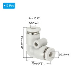 PATIKIL Push to Connect Fittings, 12 Pack Air Line Pneumatic Fittings Quick Release Pneumatic Connectors Elbows, White, 5/32 Inch OD