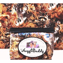 'NUGGLEBUDDY Microwaveable Moist Heat & Aromatherapy Organic Rice Pack Cold Pack Combo for Fans of the Great Outdoors! "WILDLIFE" Fabric with SPEARMINT EUCALYPTUS Aromatherapy