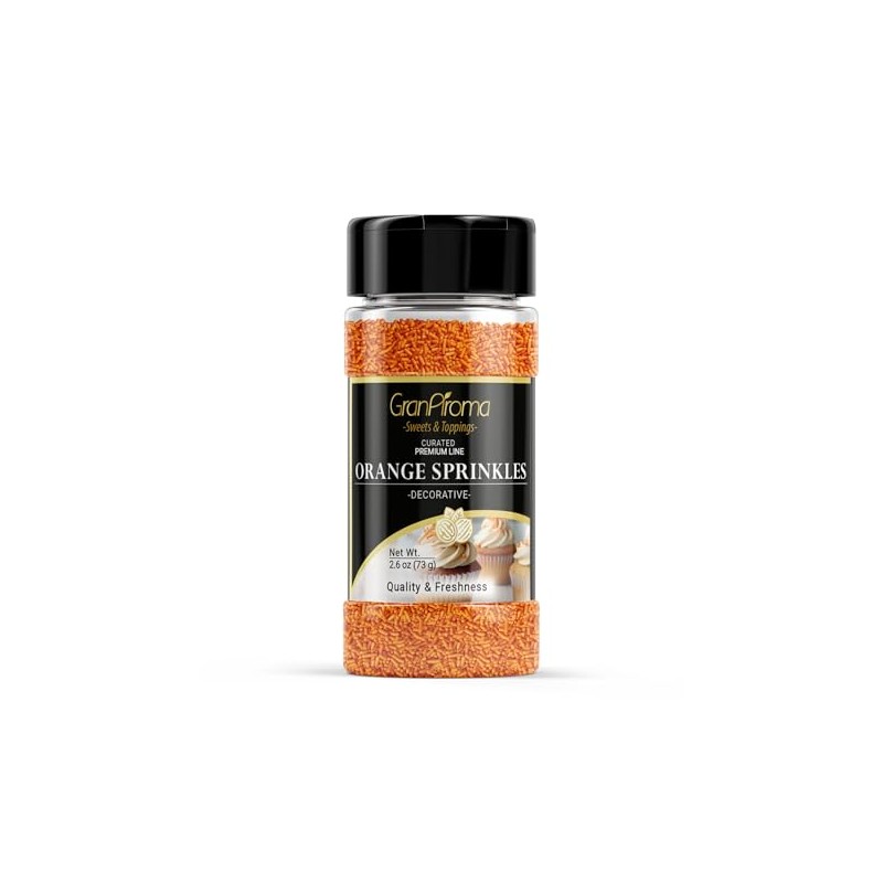 GranAroma Orange Sprinkle, Decorative, Cakes & Cupcakes (2.6 Ounce)