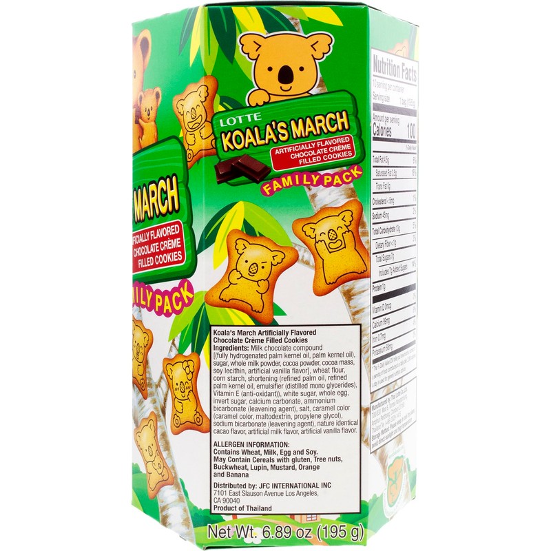Lotte Koala's March Cookie with Chocolate Cream Family Size, 6.89