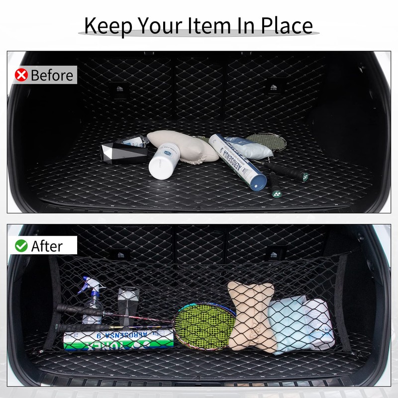 alpmosn Stretchable Car Cargo Net Adjustable Elastic Storage Net Trunk