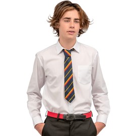 Olata Children’s Elasticated Belt with Buckle and Black Leather Fittings (5-12 Years). Black/Red