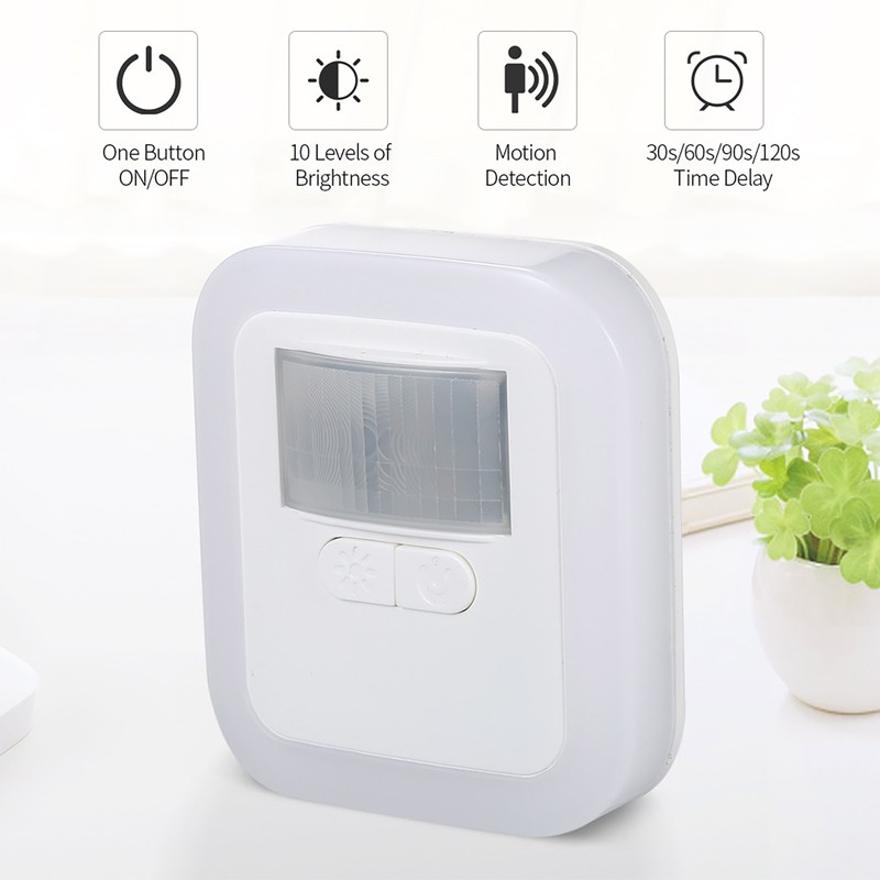 LED Plug-in Motion Sensor Light Wall Night Lamp with Brightness