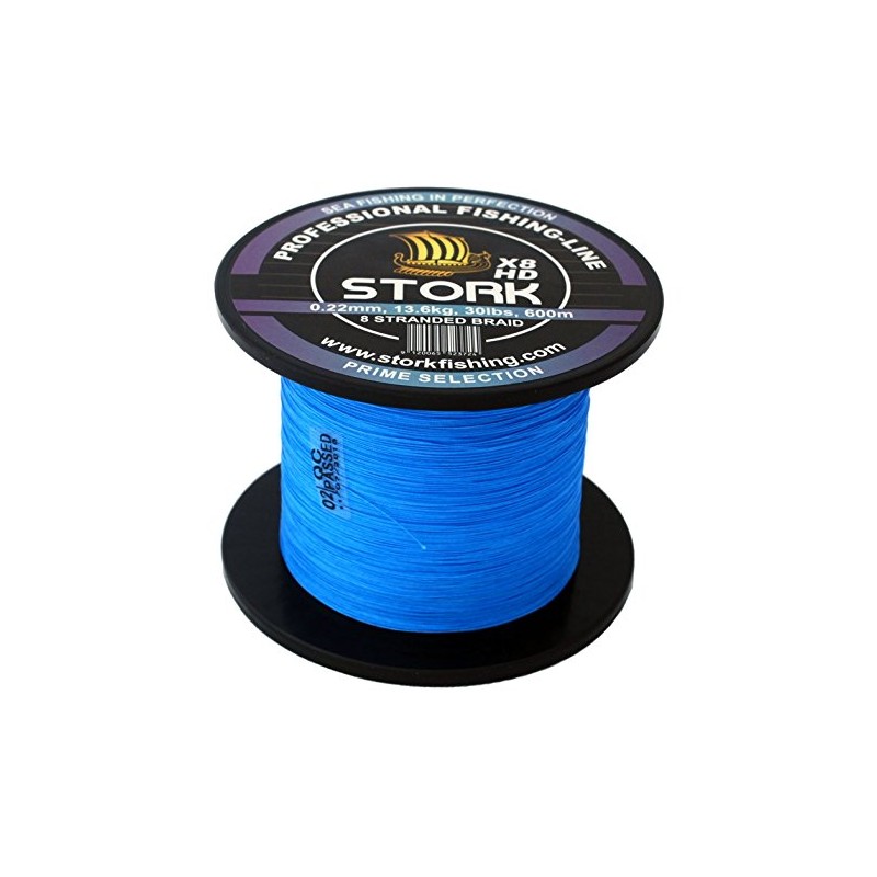 Stork HDx8, 8-Way Braided Premium Fishing Line 600 m (Blue,