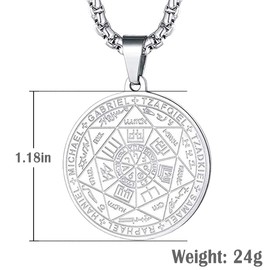 NIGHTCRUZ The Seven Archangels Necklaces - 2 PCS Seal of The 7 Archangels Pendant for Spiritual Protect