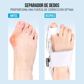 Corrector de Juanetes Ortopédico Ajustable de 1 pieza, Ferula Corrector Nocturno Juanetes para Mujer y Hombre (Blanco)