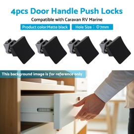 MAX COOL 4PCS Square Door Handle Push Locks Marine Latch Suitable for Caravan RV Marine Cupboard Latch Knob