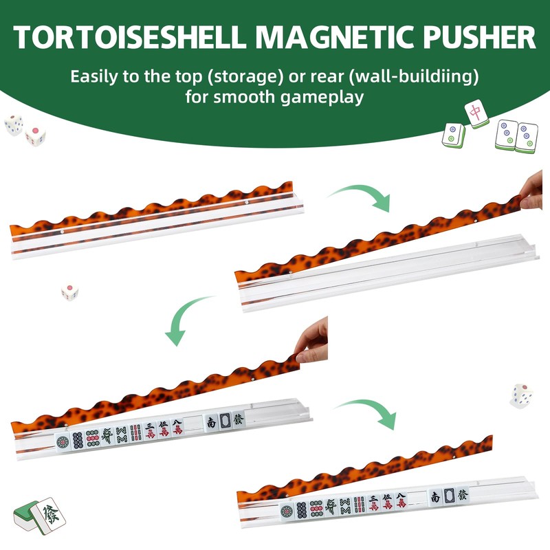 Mifoci 4 Set Scalloped Tortoiseshell Mahjong Tile Racks with Magnetic