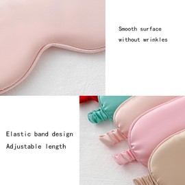 Silk Sleep Mask, 2PCS Adjustable Eye Mask for Sleeping, Sleeping Blindfold for Travel and Nap for Girls, Boys, Women, Men (Black)