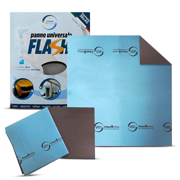 CLEAN & WIPE 3 doppelseitige Wasch- und Trockentücher – Mikrofaser Lava – saure Faser-Gummi, streifenfrei und ohne Verwendung von Reinigungsmitteln