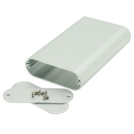 UHZBTEC Small Size Handheld Oval Shape Aluminum Extruded Enclosure Box for Electronics Silver 4.33 x 2.75 x 0.74 inch (L x W x H)