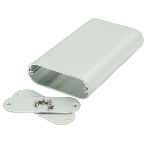 UHZBTEC Small Size Handheld Oval Shape Aluminum Extruded Enclosure Box