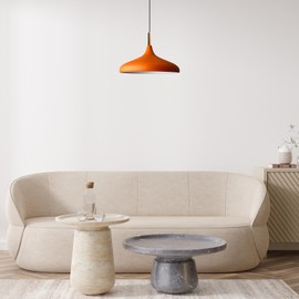 bamyum Champion Orange Nordic Modern Pendant Light Fixtures Wood 13.7" Hanging Lamp Living Room Wood E26, Dining Room Light Fixture Pendant Light Kitchen Island Lamp Modern Pendant Hanging Light