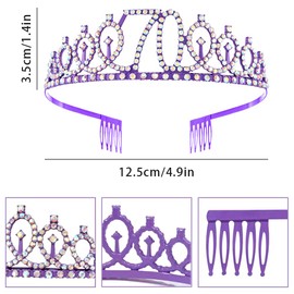 Purple 70th Birthday Tiara Sash for Princess Crown Crystal Queen Tiara Birthday Headbands Happy Birthday Decorations Birthday Sash Tiara Kit Birthday Clothing Accessories Party Supplies
