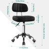 BFTOU Black Square Swivel Stool with Wheel for Work SPA