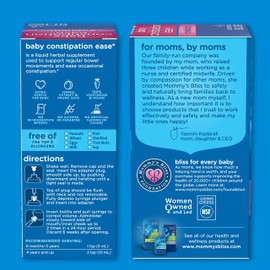 Mommy's Bliss Constipation Ease + Prebiotics, Relieves Occasional Constipation, Gentle & Safe, No Harsh Laxatives, 4 Fl Oz Bottle (Pack of 1)