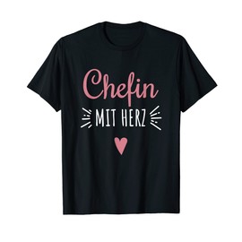 Chefin mit Herz beste Chefin Gifts Gift Boss Funny T-Shirt, black