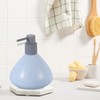 sourcing map Foaming Soap Dispenser 450ml/15oz Blue Ceramic Foaming Soap