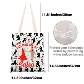 JNIAP Salsa Dance Tote Bag Salsa Dancer Gifts Salsa Lover Gifts You Had Me At Salsa Bachata Kizomba Salsa Gifts, Salsa Tb, Large