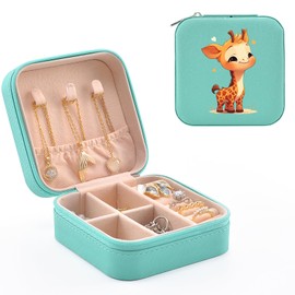 MAYCARI Travel Jewellery Box, Faux Leather, Small Jewellery Box, Mini Jewellery Organiser, Portable Jewellery Box for Rings, Necklaces, Earrings