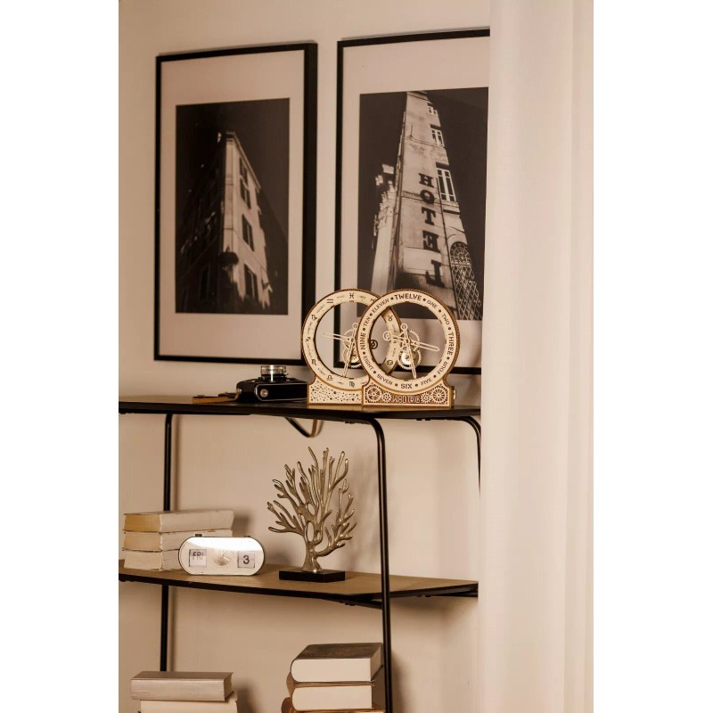 Wood Trick Modern Kinetic Clock Model Mechanical 3D Wooden Puzzle