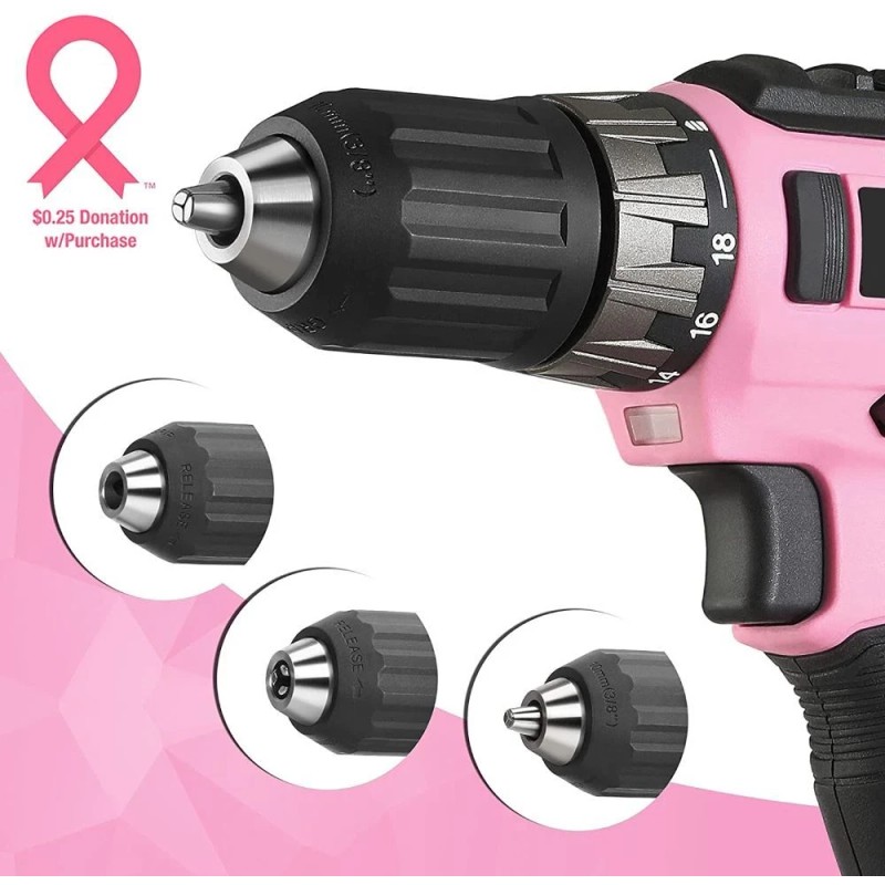 WORKPRO 20V Cordless Drill Driver Set 3/8" Keyless Chuck w/Battery