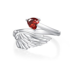 Angel Wings Ring for Women 925 Sterling Silver Angel Wings Ring Adjustable Delicate Wrap Open Thumb Ring Jewelry Gift for Women