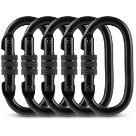 LOPYXBR Pack of 5 Carabiner Climbing 25 KN Carabiner Hook Climbing Climbing Carabiner Large High Performance Climbing Carabiner for Climbing, Parachuting, Mountaineering, Swings, Hammocks