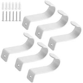 Solid Metal Bathroom Shower Oval Hook, Handkerchief, Bathrobe, Sponge Clothes Hanger, Cabinet, Closet Hook, Pants and Shirt Rack, Polished Chrome, Wall Mounted (6, White)