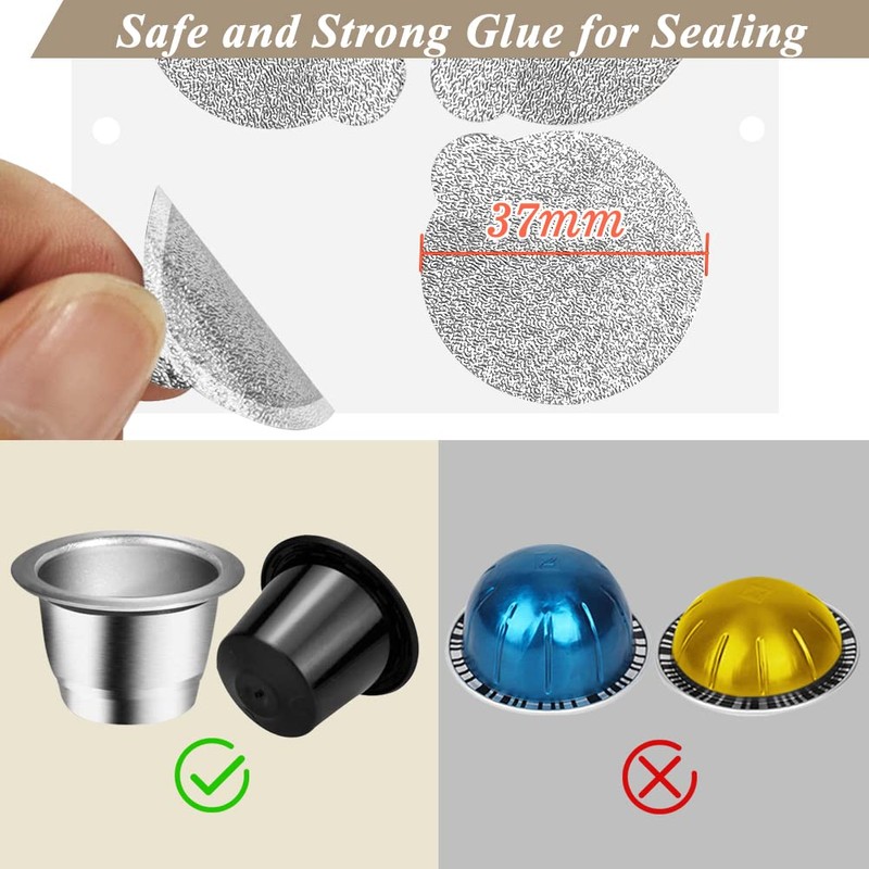 CAPMESSO Espresso Foils -Coffee Pod Seal Lids to Reusable Nespresso