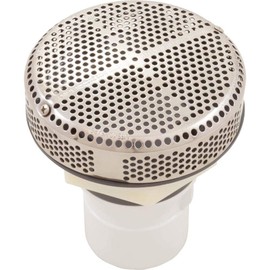 Waterway Plastics Suction Assembly, WW Super Hi-Flo, 3-3/8"hs, 2" s, White/ss