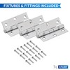 XFORT 3 inch (75mm) Polished Chrome Ball Bearing Hinges, Steel