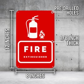 Fire Extinguisher Indicator Sign - 8 x 12 Inch PVC Sign - Premium PVC Sign For Workplace Warehouse Jobsite OSHA Regulation - Weather Proof Fade Resistant - Made In USA - PVC0123