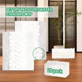Peachicha Pet Dry Sweeping Pad, Disposable Mop Pads Refills, Heavy Duty Dry Sweeping Cloth Refills for Swiffer Standard Sweeper, 20 Count